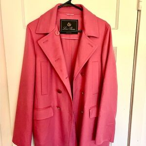 Loro Piana Vibrant Pink Cashmere Pea Coat